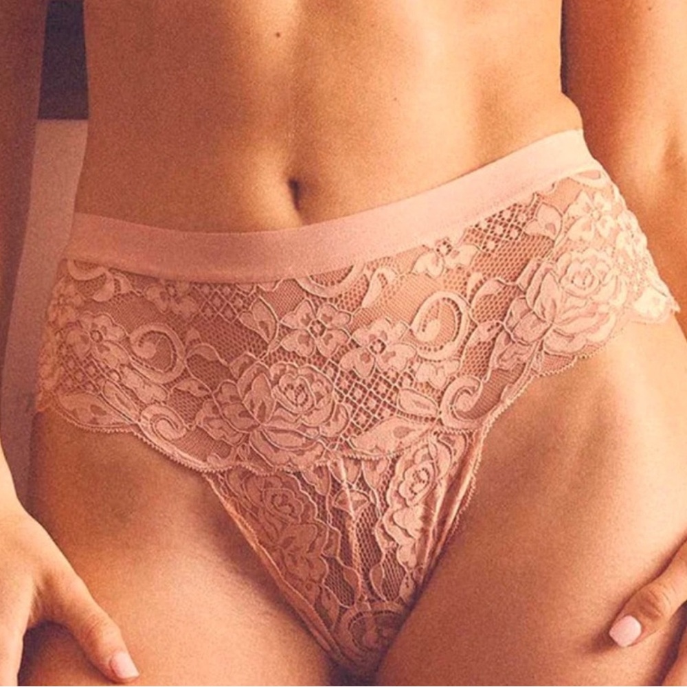 NWT We are HAH X Free People
Spin me Lace Panty 
Size XL Copper Rose